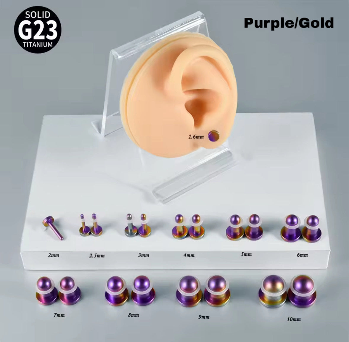 Rainbow Single Flare Plugs | TITANIUM