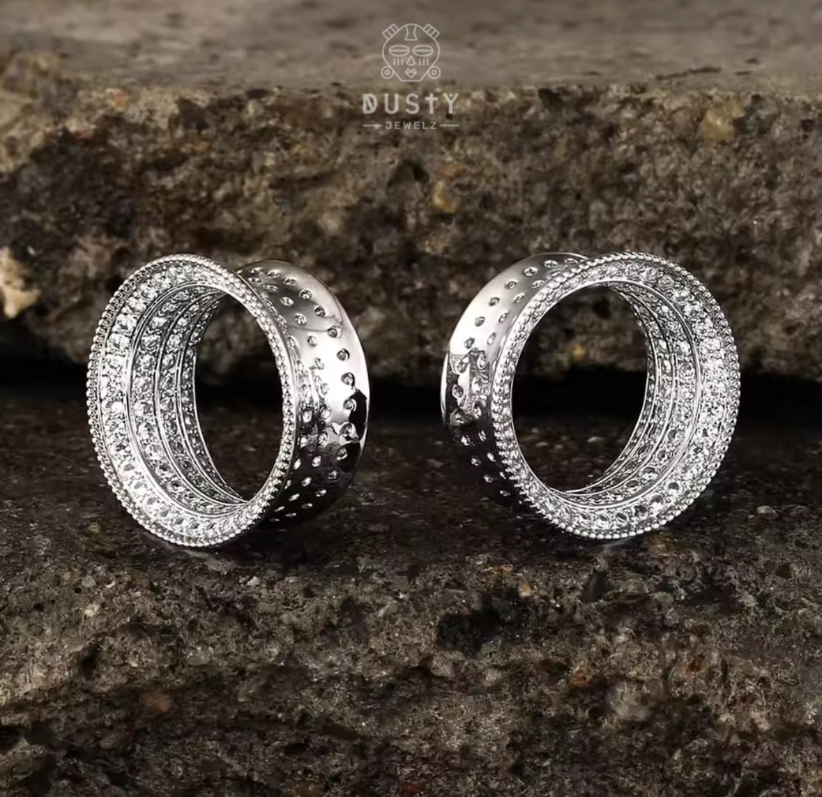 Crystal Paved Flared Stainless Steel Tunnels