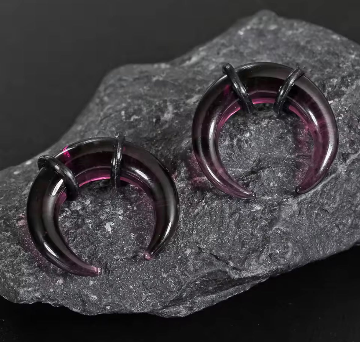 Glass Septum Crescent Pincher | Bull Taper | 6mm -10mm