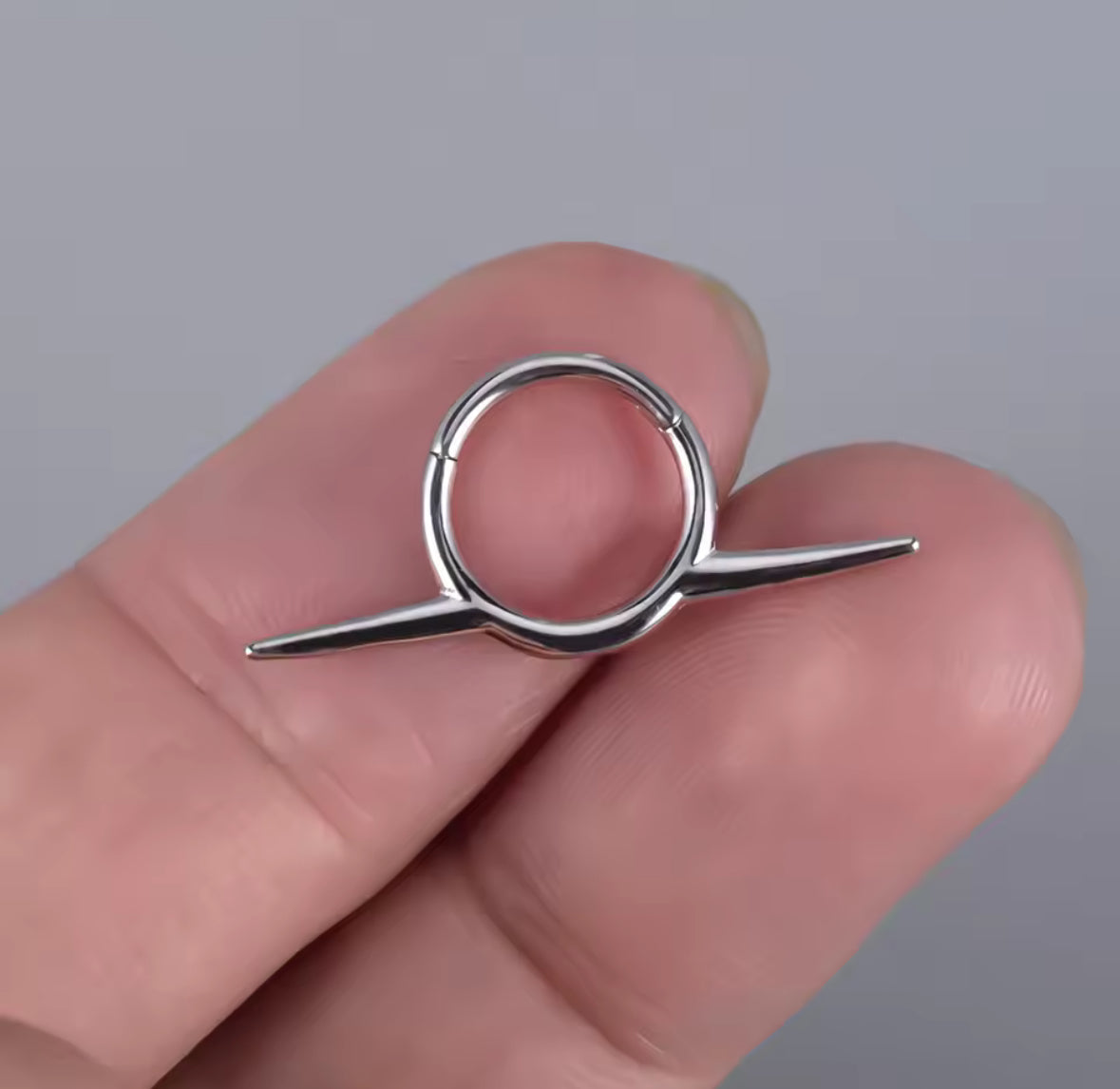 Tusk Spike Hinged Septum Ring Clicker G23