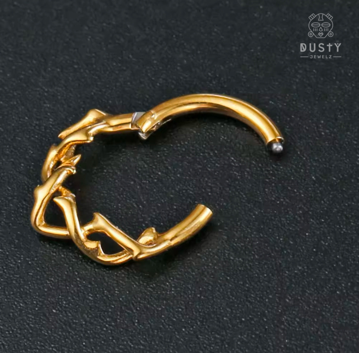 Vine Hinged Septum Ring | Stainless Steel Clicker