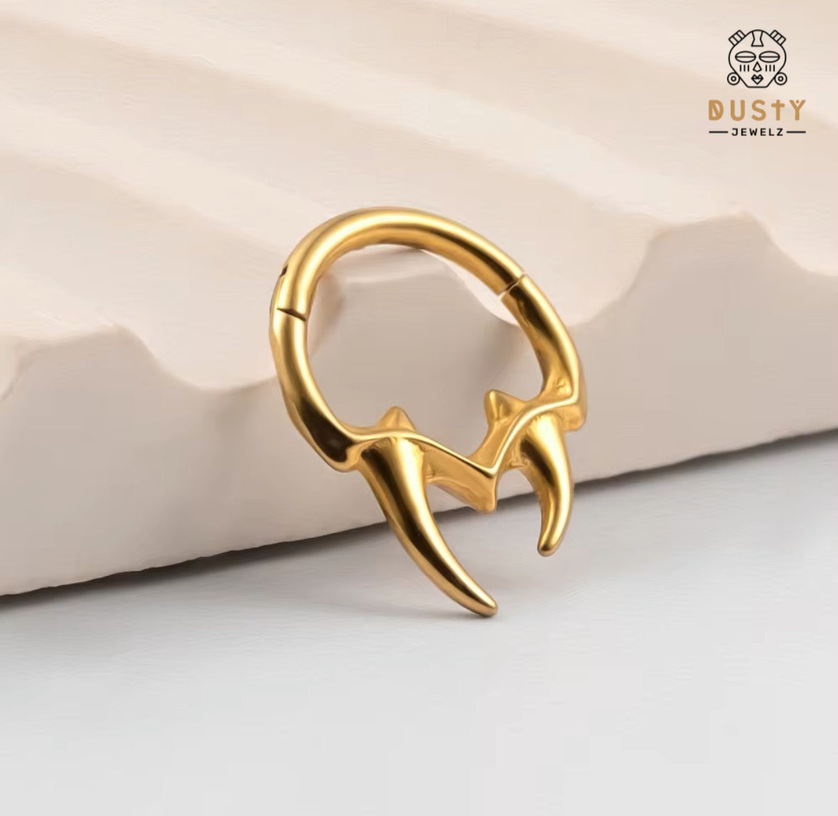 Vampire Fangs Hinged Septum Ring | Stainless Steel Clicker