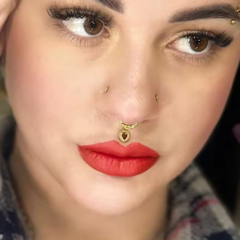 Hammered Hinged Septum Ring | Stainless Steel Clicker | Titanium