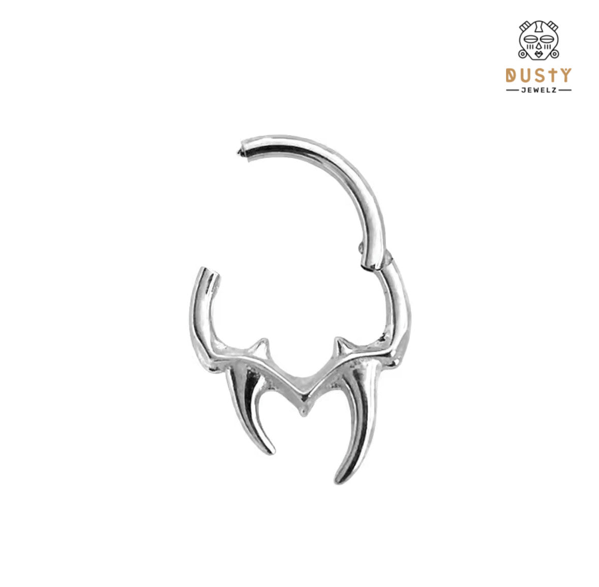 Vampire Fangs Hinged Septum Ring | Stainless Steel Clicker