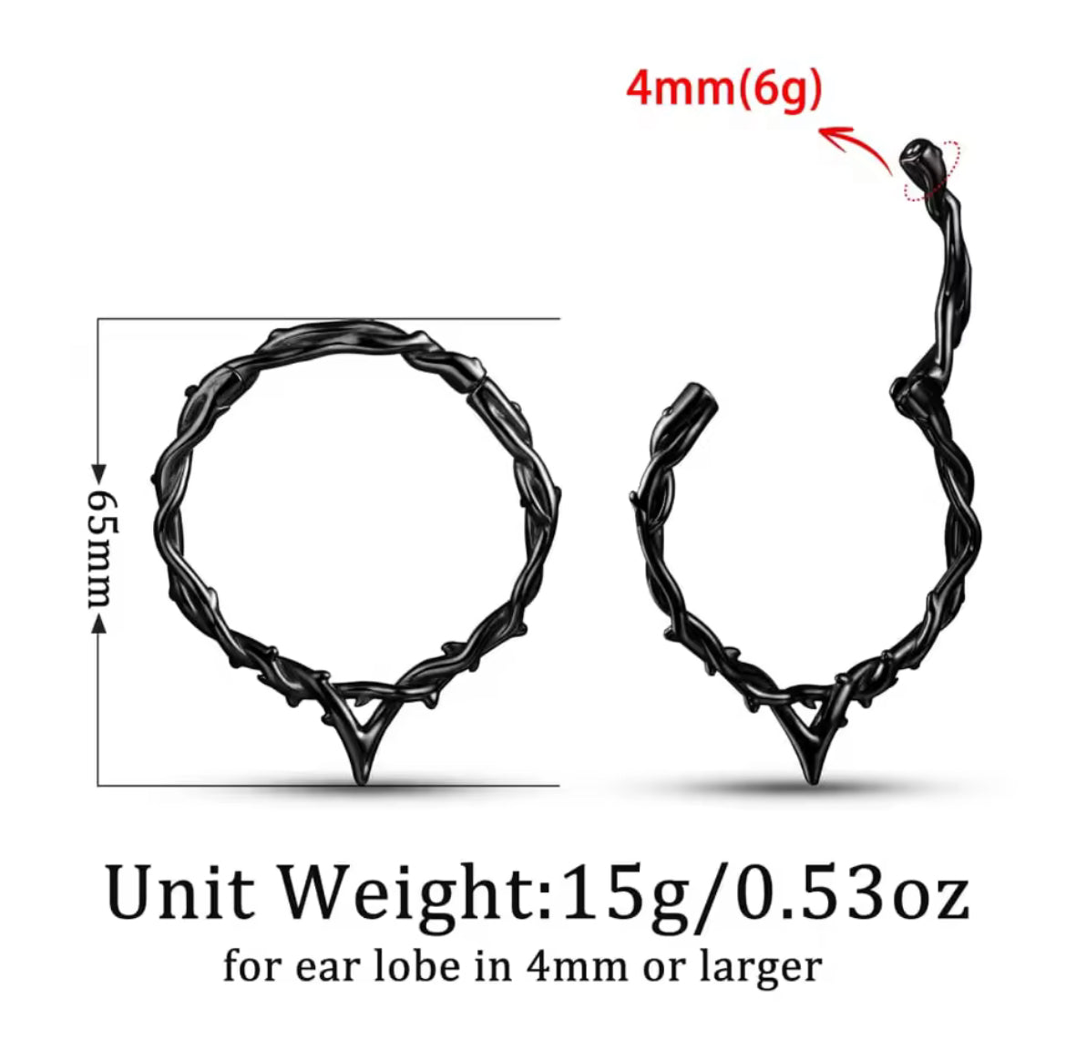 Thorn Vine Hoop Ear Weights