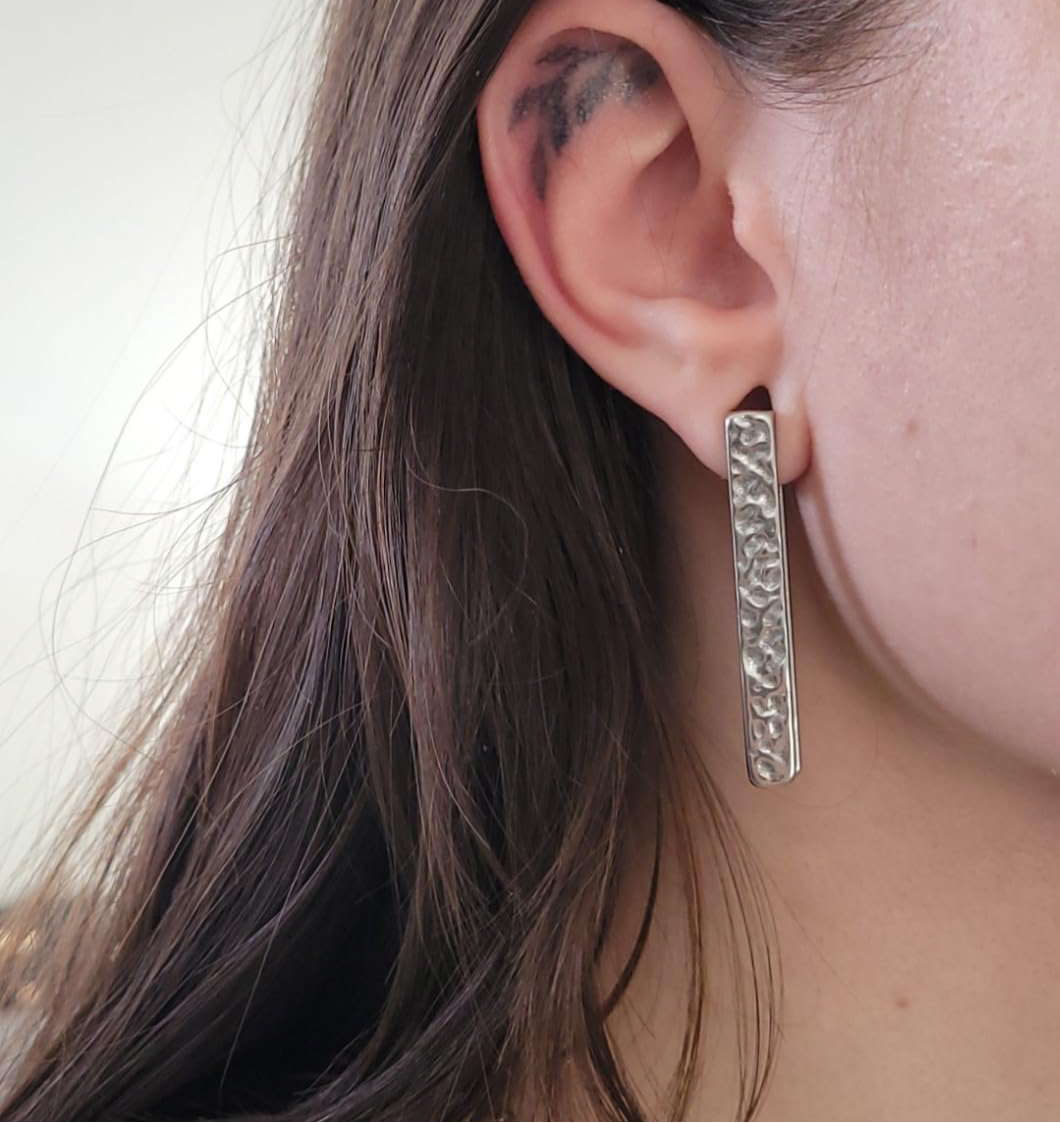 Hammered Bar Ear Weights | Lobe Hangers