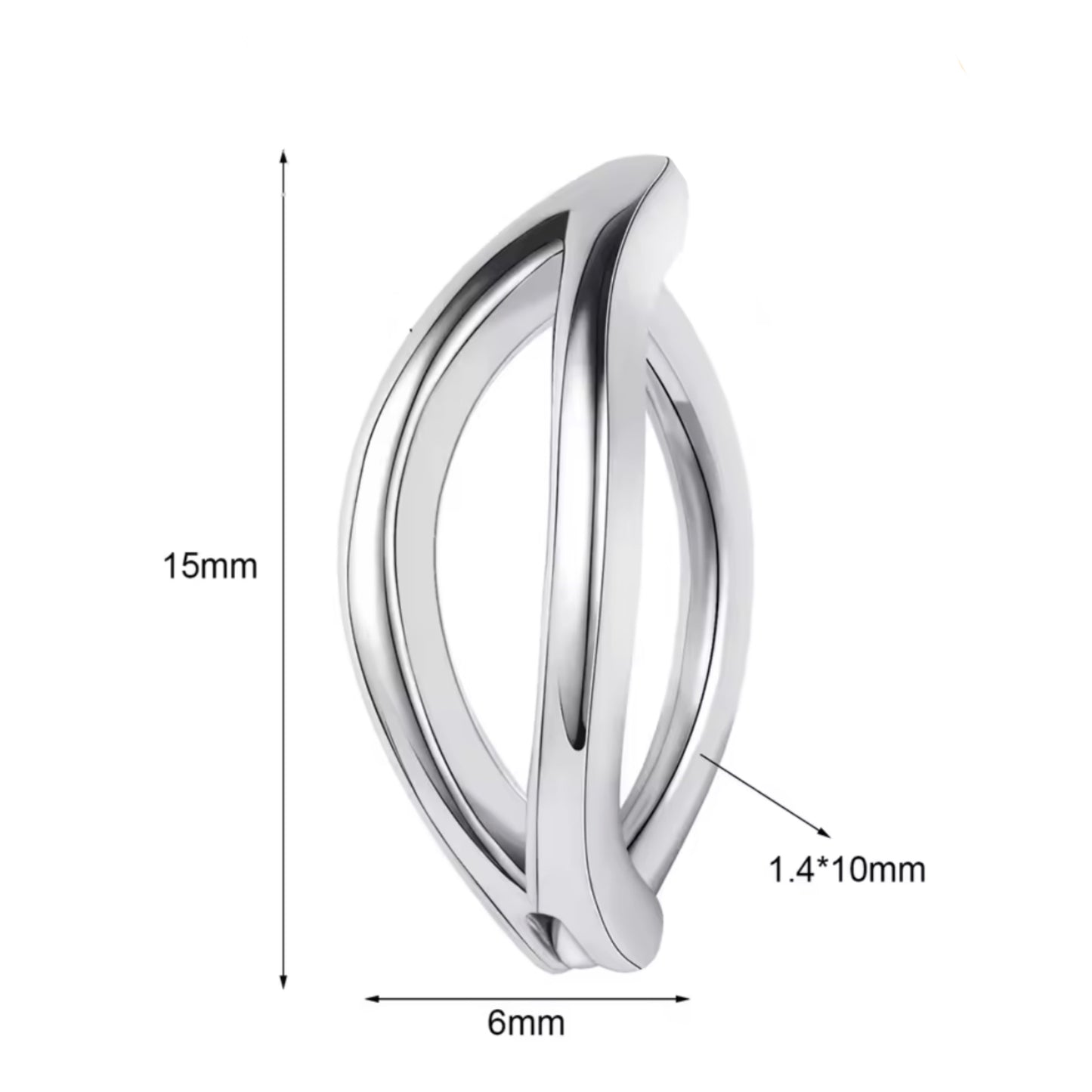 Double Bar Belly Button Clicker | Steel Rail Navel Ring
