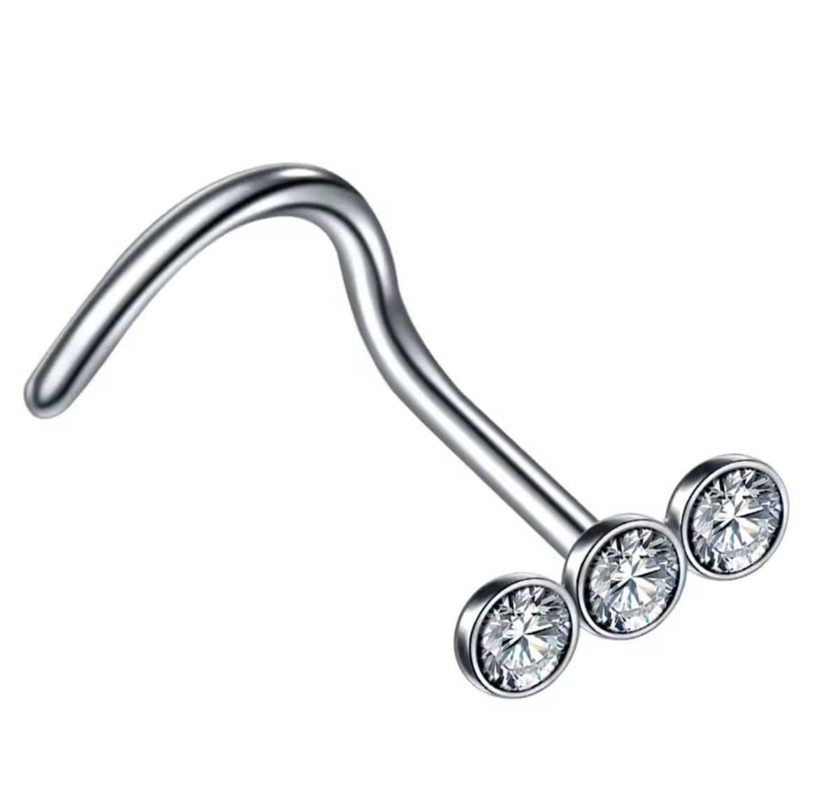 Triple Crystal Nose Stud