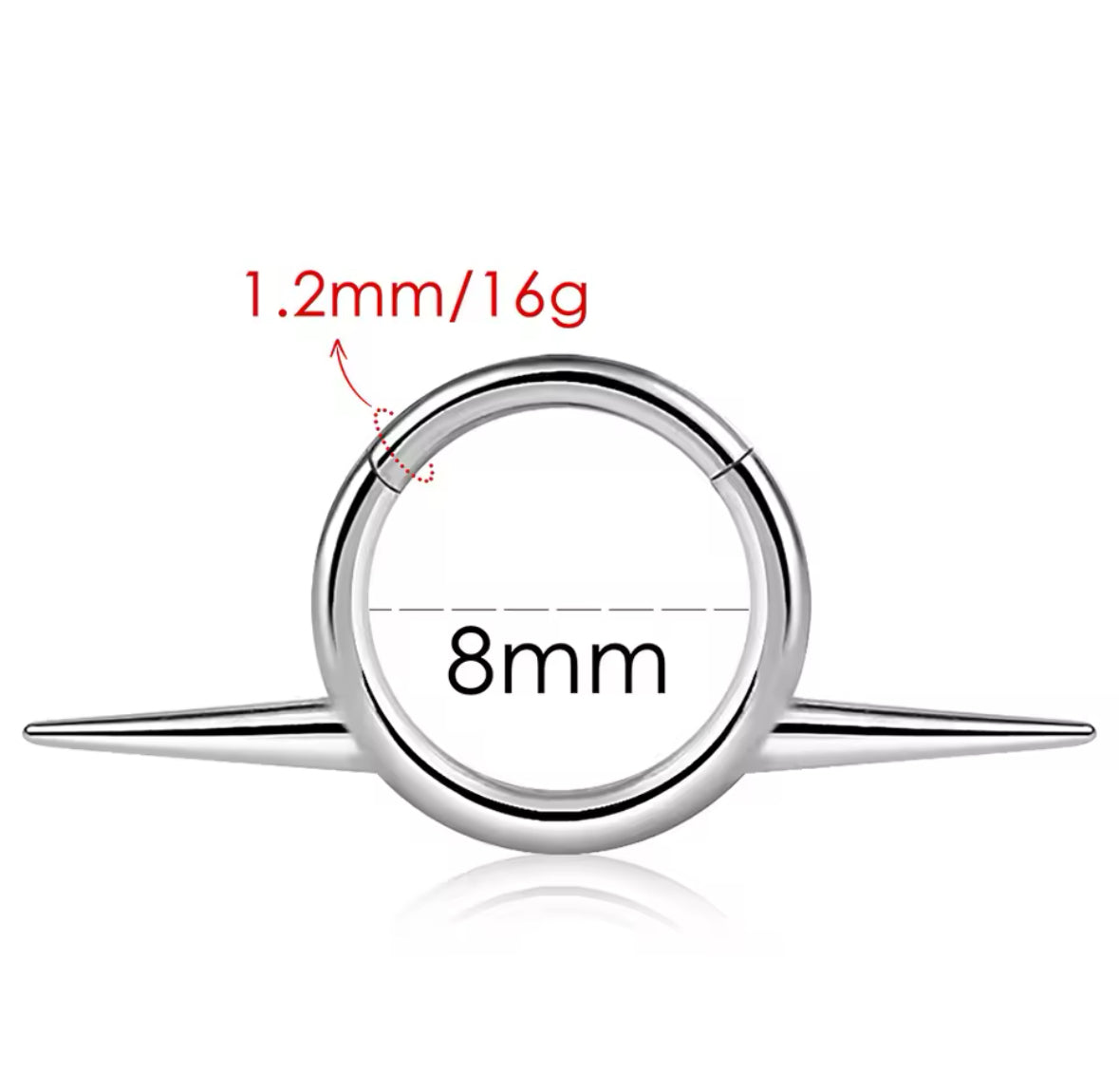 Tusk Spike Hinged Septum Ring Clicker G23