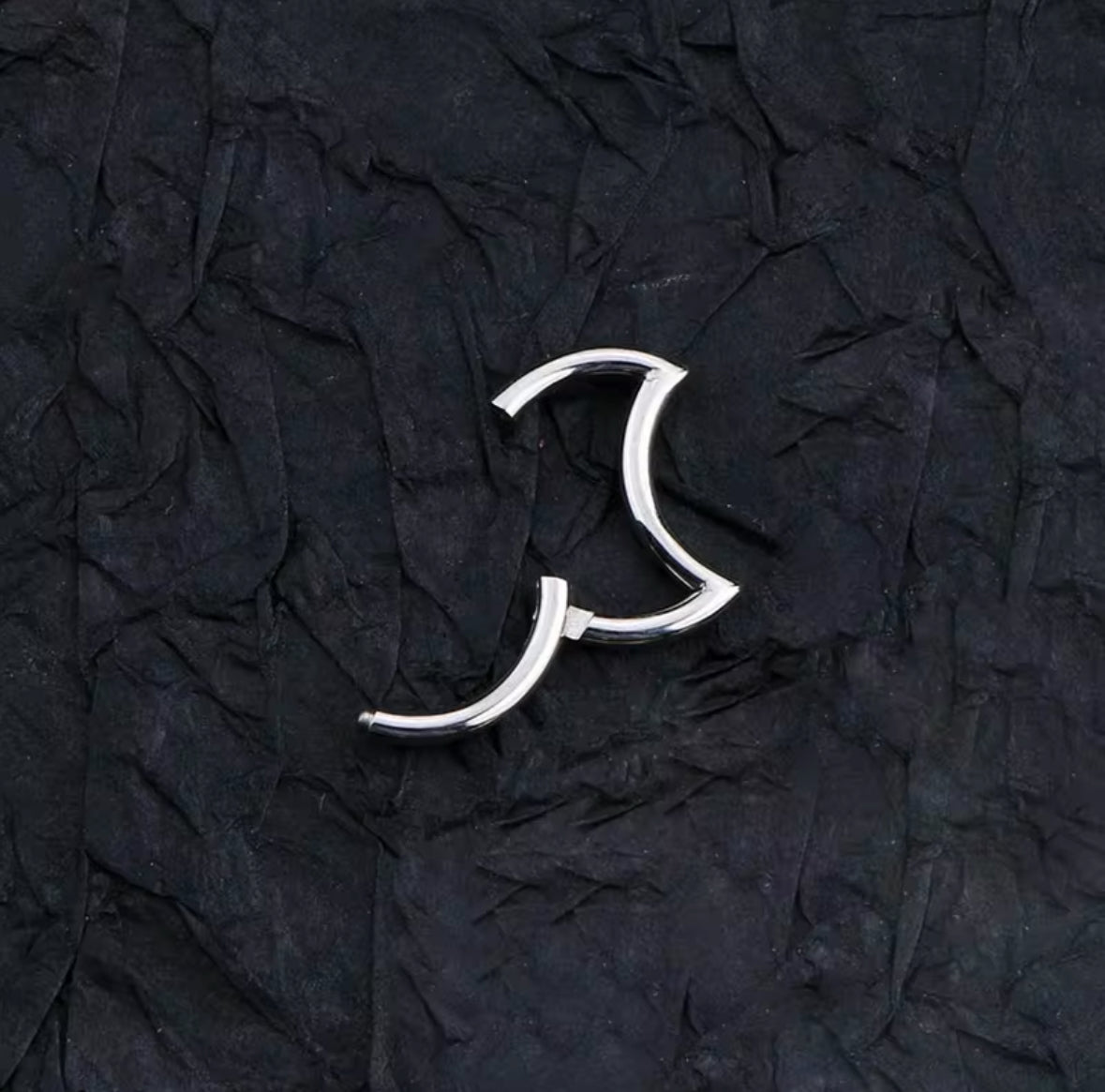 Crescent Half Moon Hinged Clicker | Daith Septum Ring