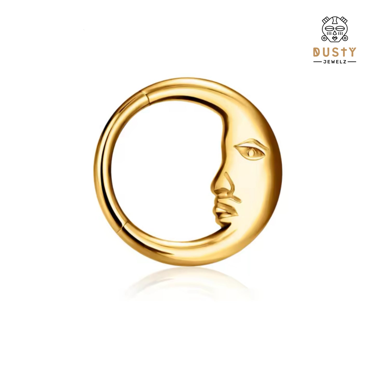 Crescent Moon Hinged Clicker Ring