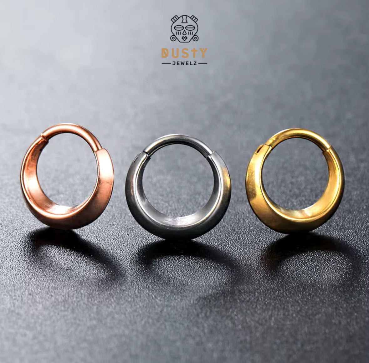 Chunky Edged Septum Clicker | Hinged Piercing Ring