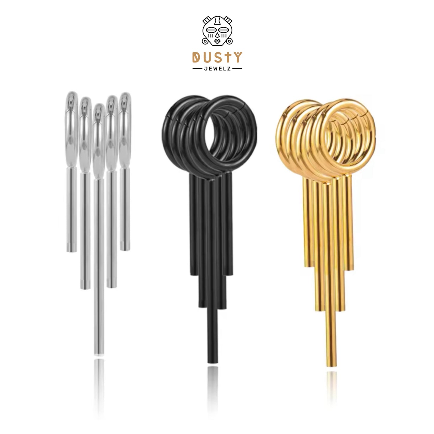 Sun Ray Multi Ring Stack For Stretched Ears | Clicker Stacking Rings