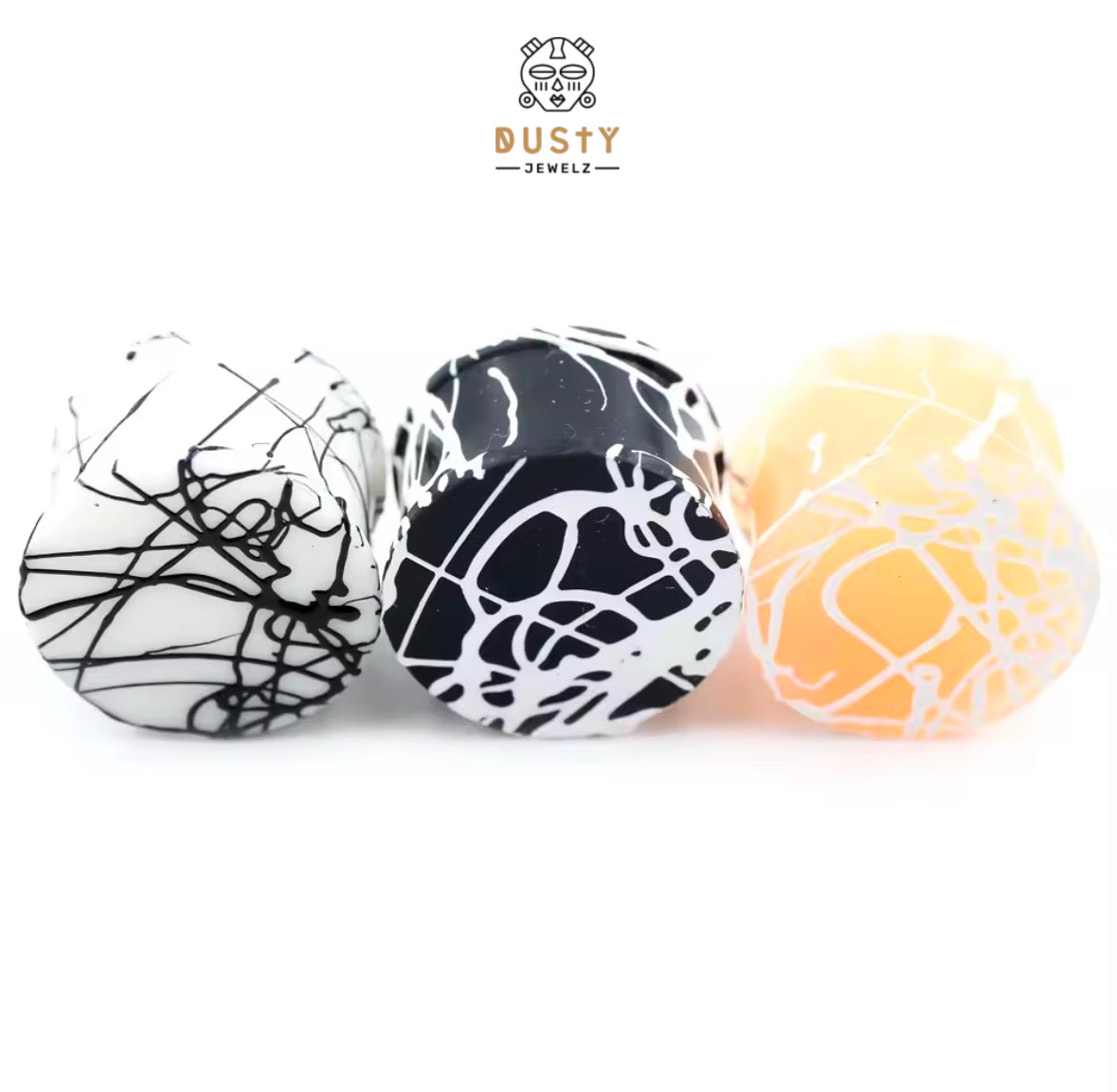 Extra Big Silicone Plugs | Double Flare | Splatter Paint