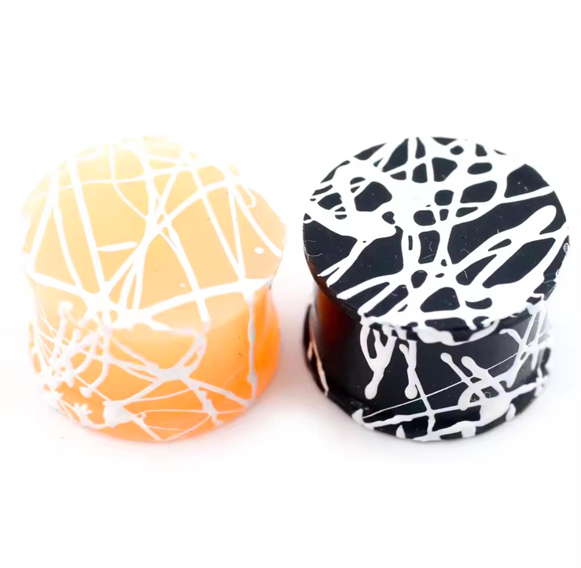 Extra Big Silicone Plugs | Double Flare | Splatter Paint