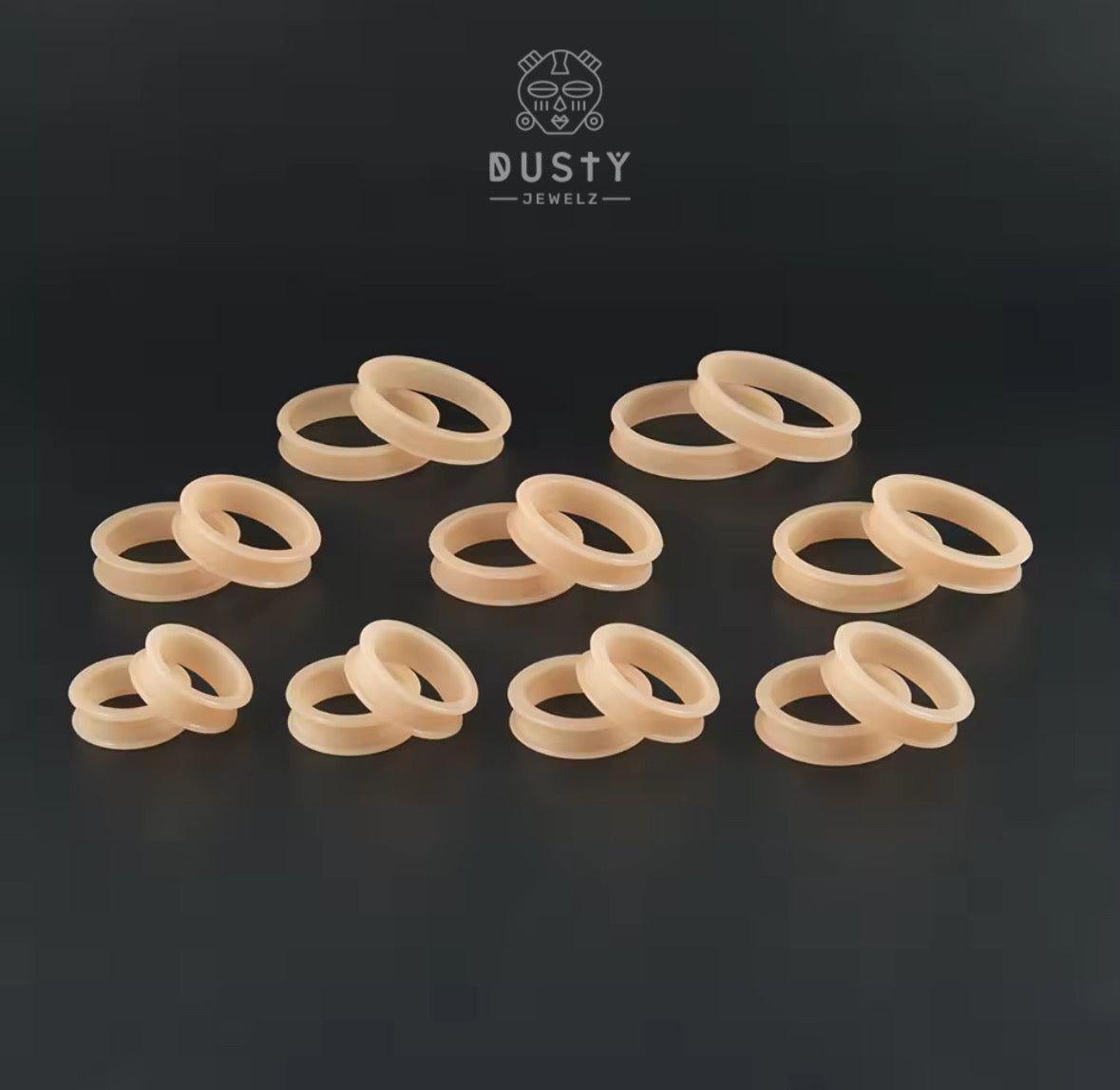Extra Big Silicone Tunnels | Flexible Plugs | FLESH | 28mm-76mm