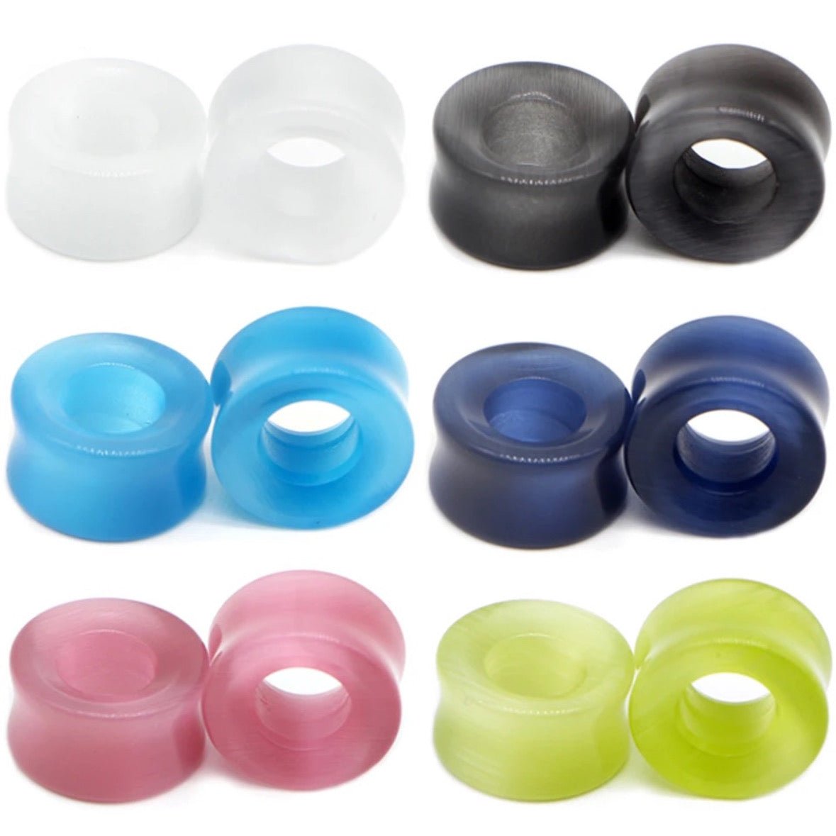 Cat Eye Stone Tunnels | Double Flare Plugs - DustyJewelz