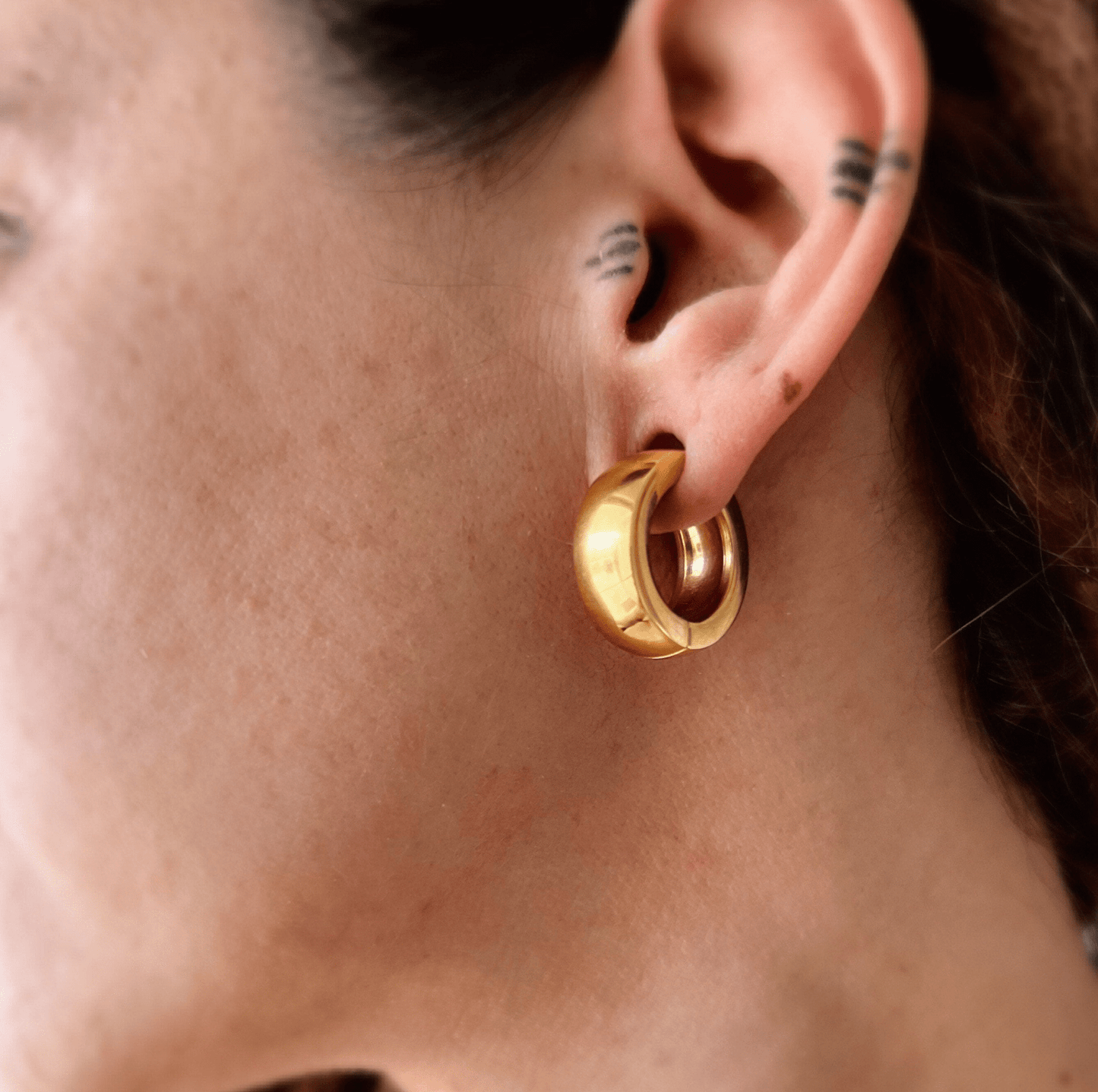 Chunky Circle Ear Weight | Lobe Hoop Hanger - DustyJewelz