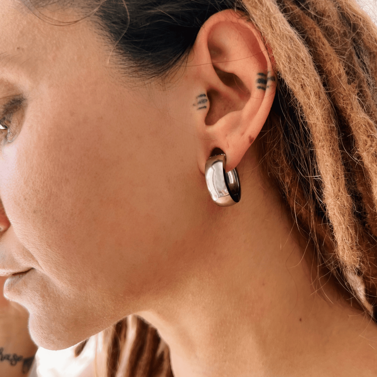 Chunky Circle Ear Weight | Lobe Hoop Hanger - DustyJewelz