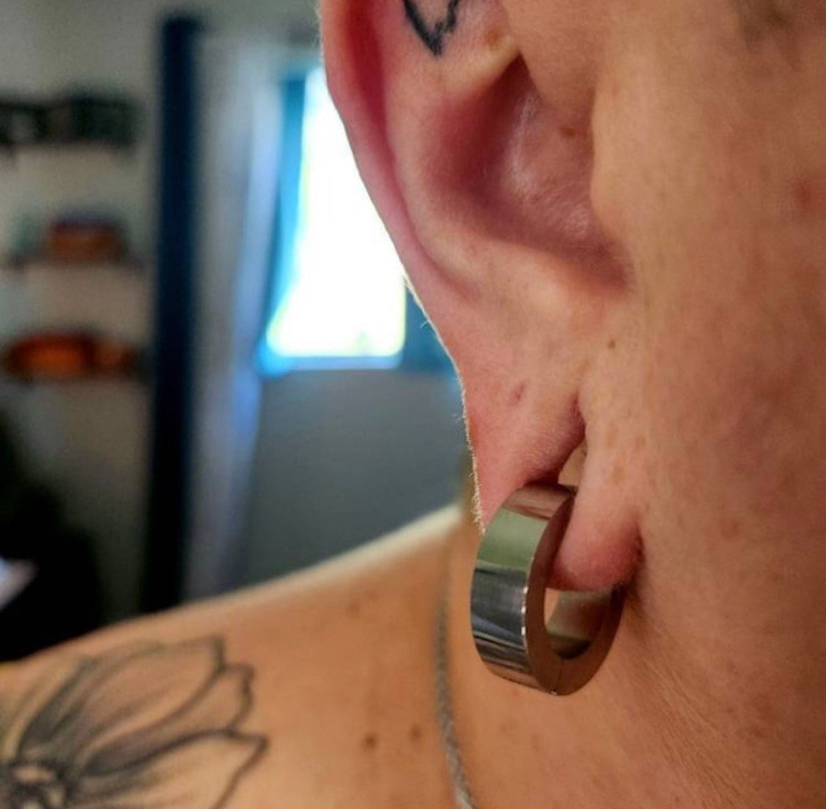 Chunky Circle Ear Weight | Lobe Hoop Hanger - DustyJewelz
