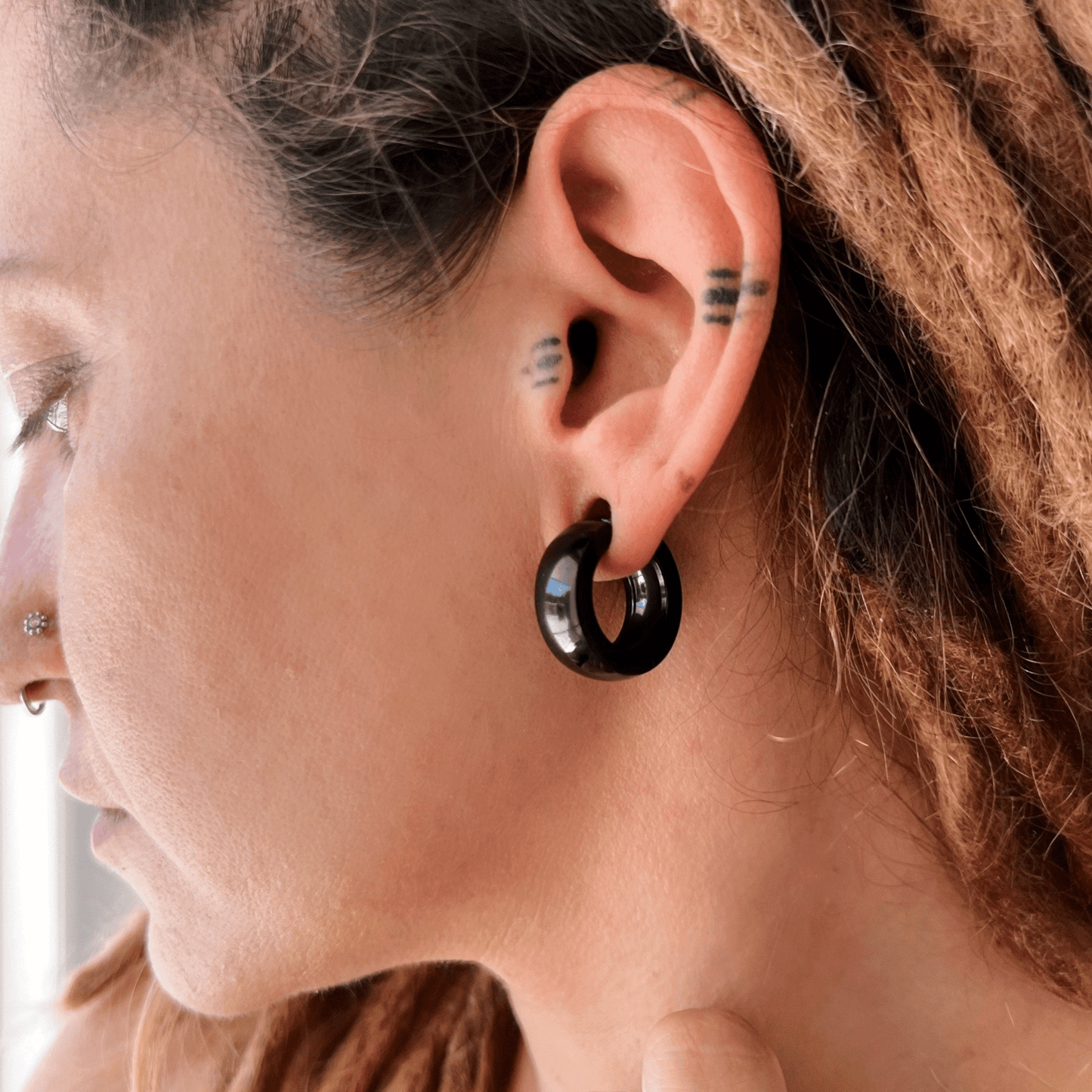 Chunky Circle Ear Weight | Lobe Hoop Hanger - DustyJewelz