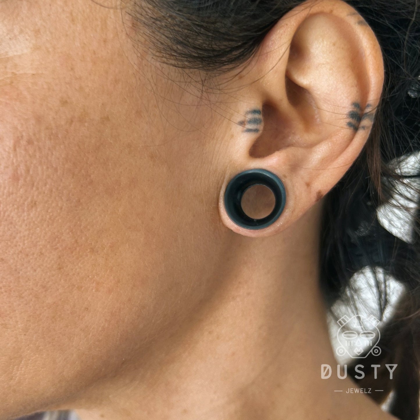 Dark Brown Silicone Ear Skins | Flexible Tunnels | Skin Tone - DustyJewelz