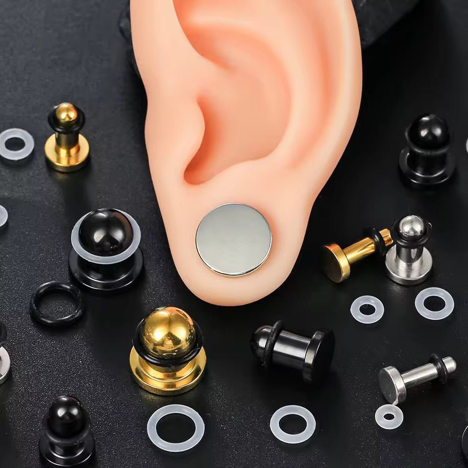 Dead Stretching Kit | Single Flare Steel Plugs Set (12 pcs Or 19 pcs) - DustyJewelz