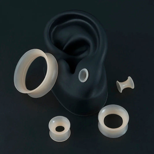 Flesh Silicone Ear Skins | Flexible Tunnels | Skin Tone - DustyJewelz