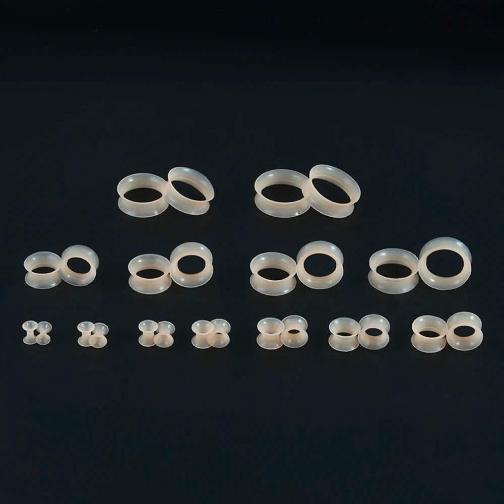Flesh Silicone Ear Skins | Flexible Tunnels | Skin Tone - DustyJewelz