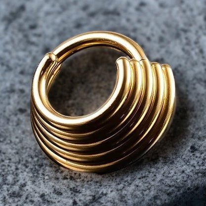 Layered Septum Ring | Five Stack Nose Clicker Ring - DustyJewelz