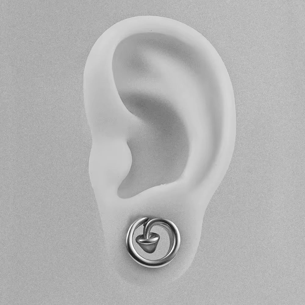 Mushroom Swirl Ear Saddle Spreader | Spiral Steel Tunnels - DustyJewelz