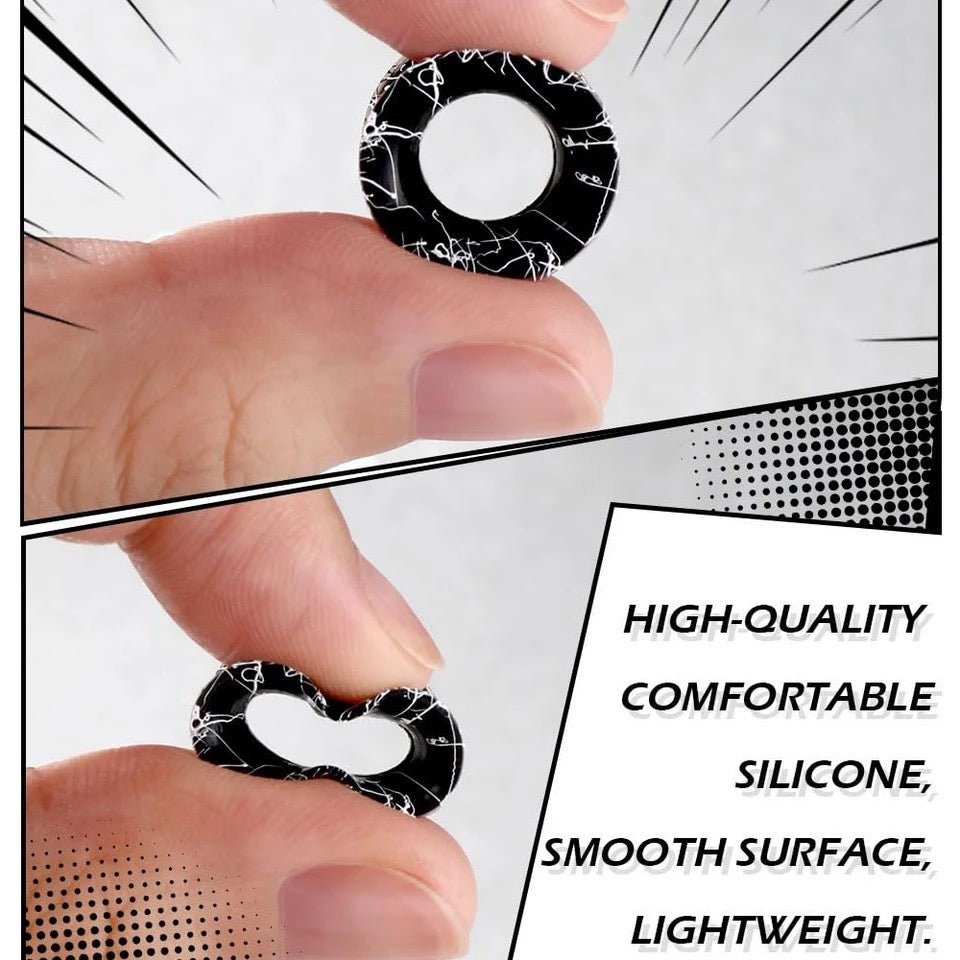 Silicone Ear Skins | Double Flare Tunnels | Splatter Paint | BLACK & WHITE - DustyJewelz