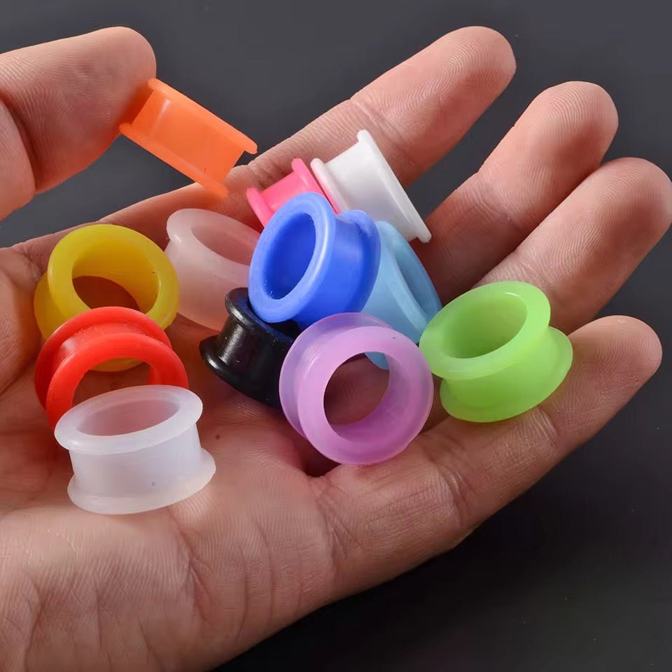 Silicone Ear Tunnels | Double Flare Plugs | Flexible Expanders | 3mm - 20mm - DustyJewelz