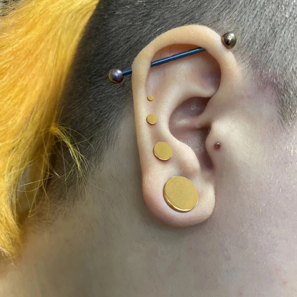 Single Flare GOLD Steel Plugs | Dead Stretching Plug | 0.5mm Increments - DustyJewelz