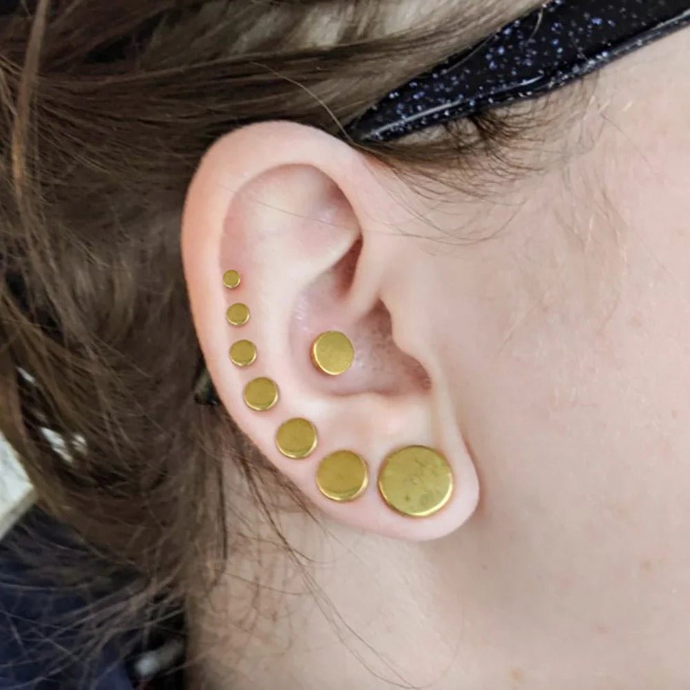 Single Flare GOLD Steel Plugs | Dead Stretching Plug | 0.5mm Increments - DustyJewelz