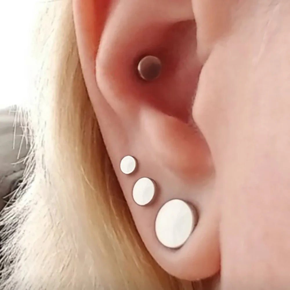 Single Flare SILVER Steel Plugs | Dead Stretching Set | 0.5mm Increments - DustyJewelz