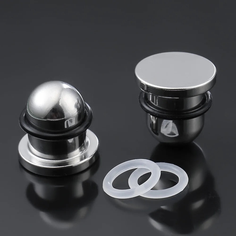 Single Flare SILVER Steel Plugs | Dead Stretching Set | 0.5mm Increments - DustyJewelz