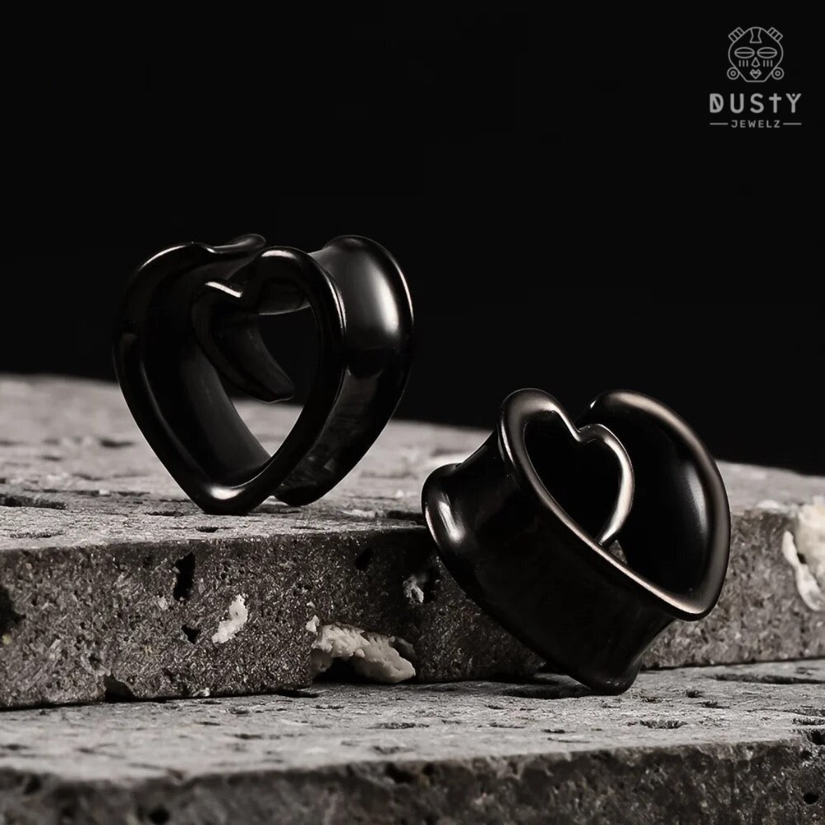 Swirl Heart Ear Saddle Spreader | Spiral Steel Tunnels - DustyJewelz