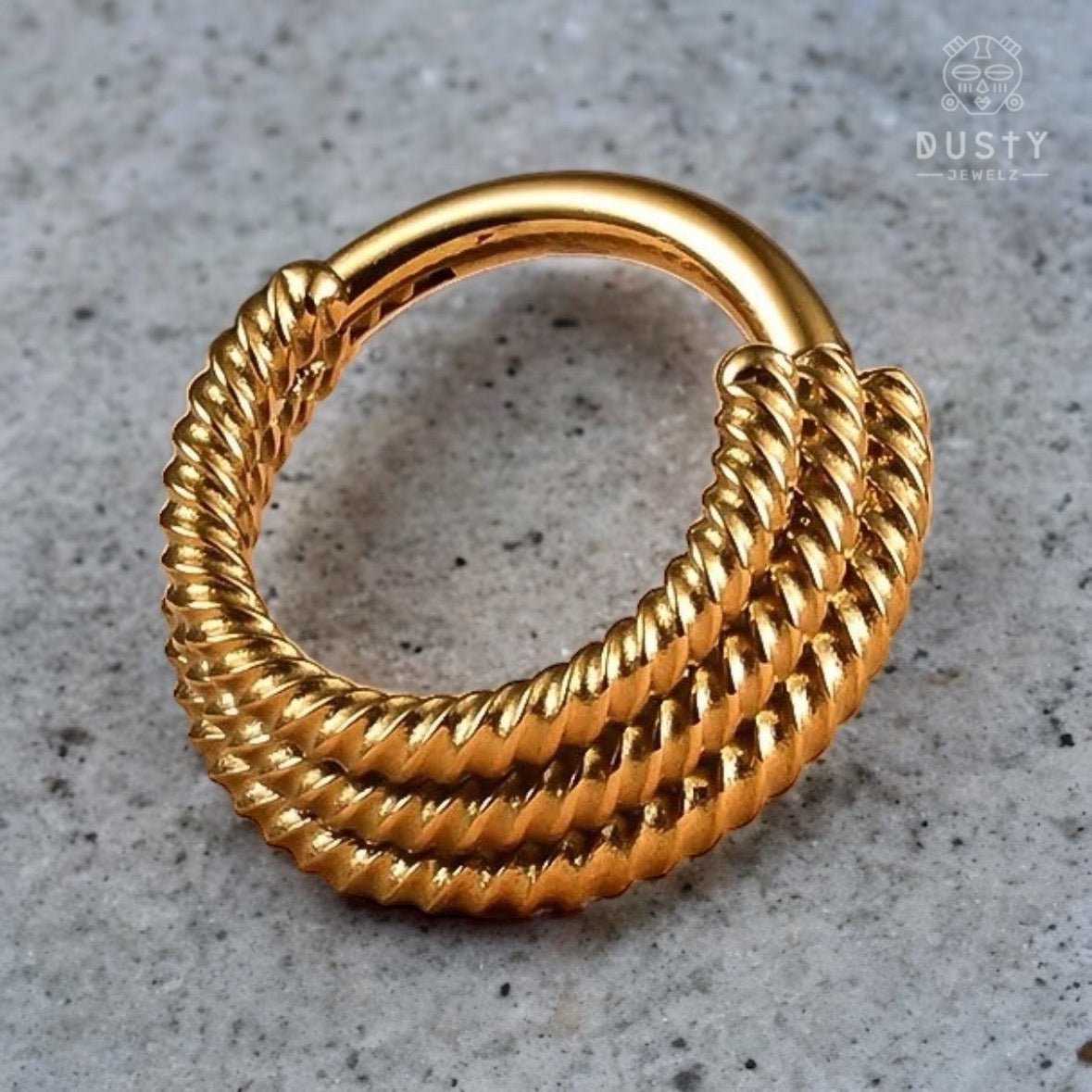 Triple Stacked Septum Ring | Layered Clicker - DustyJewelz