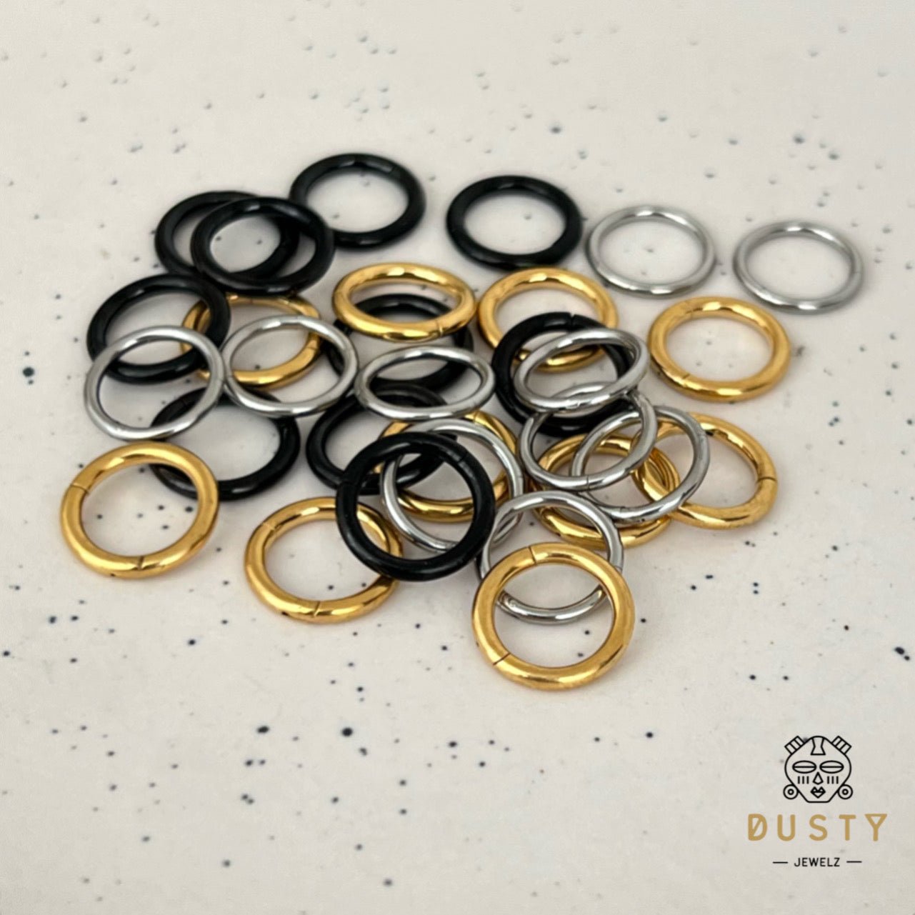 10 Set Multi Ring Stack For Stretched Ears - DustyJewelz