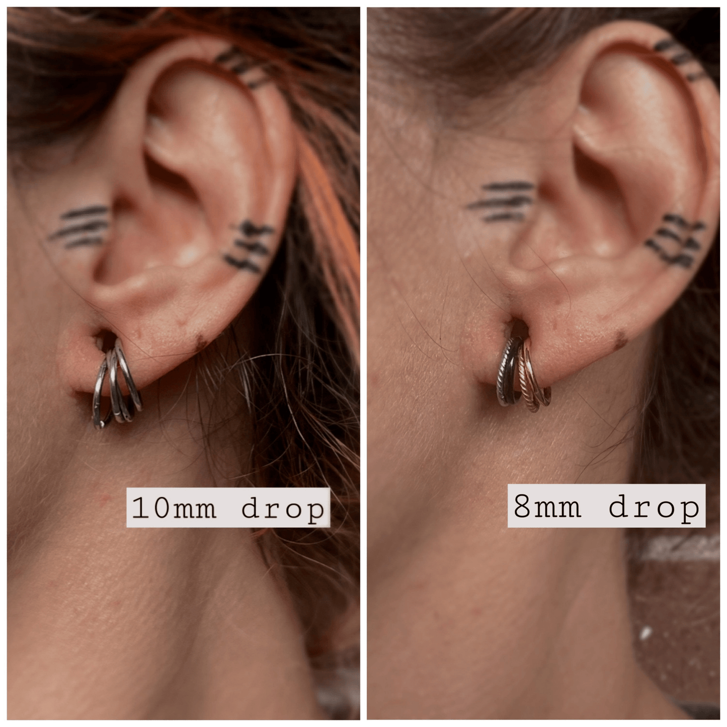 10 Set Multi Ring Stack For Stretched Ears - DustyJewelz