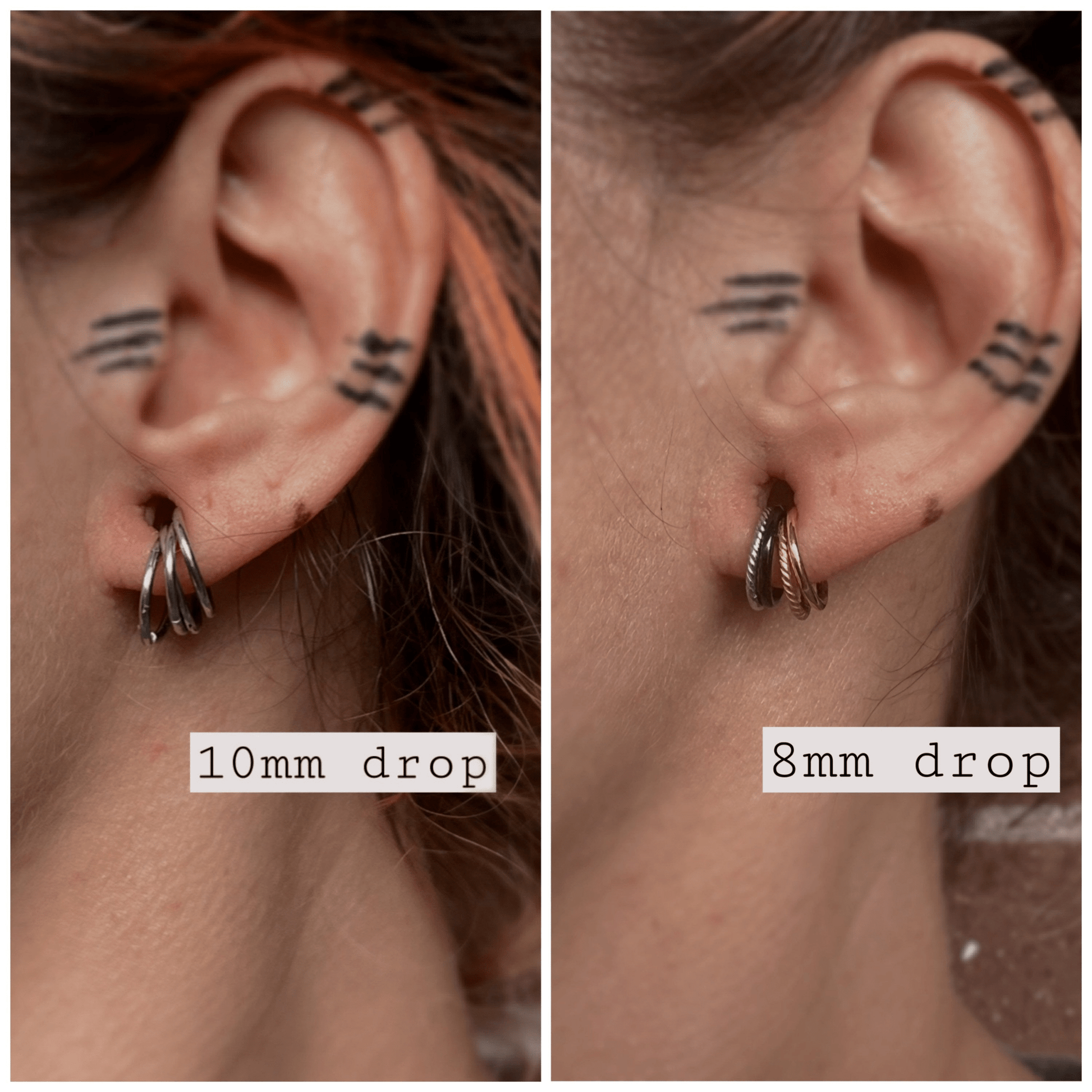 10 Set Multi Ring Stack For Stretched Ears - DustyJewelz