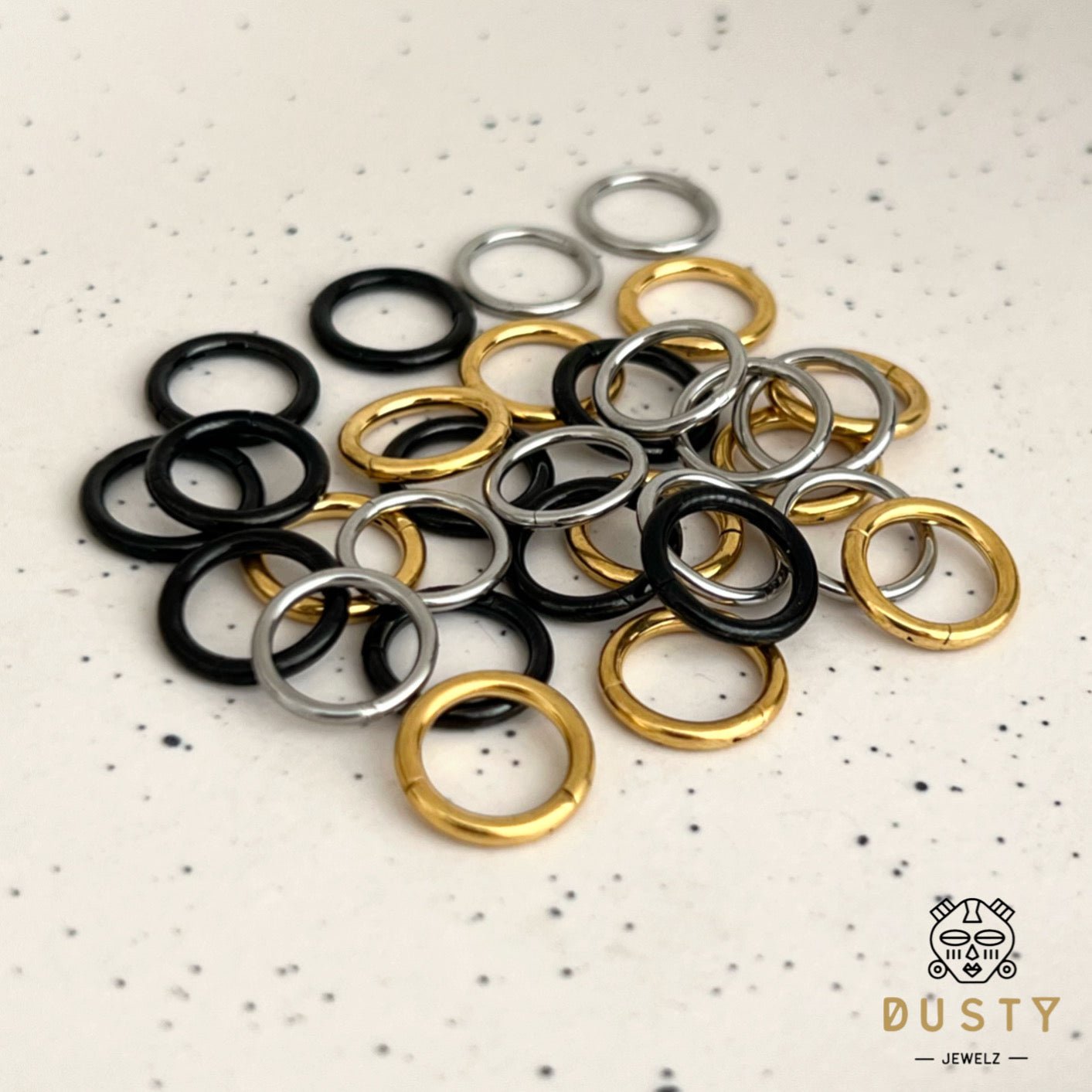 10 Set Multi Ring Stack For Stretched Ears - DustyJewelz