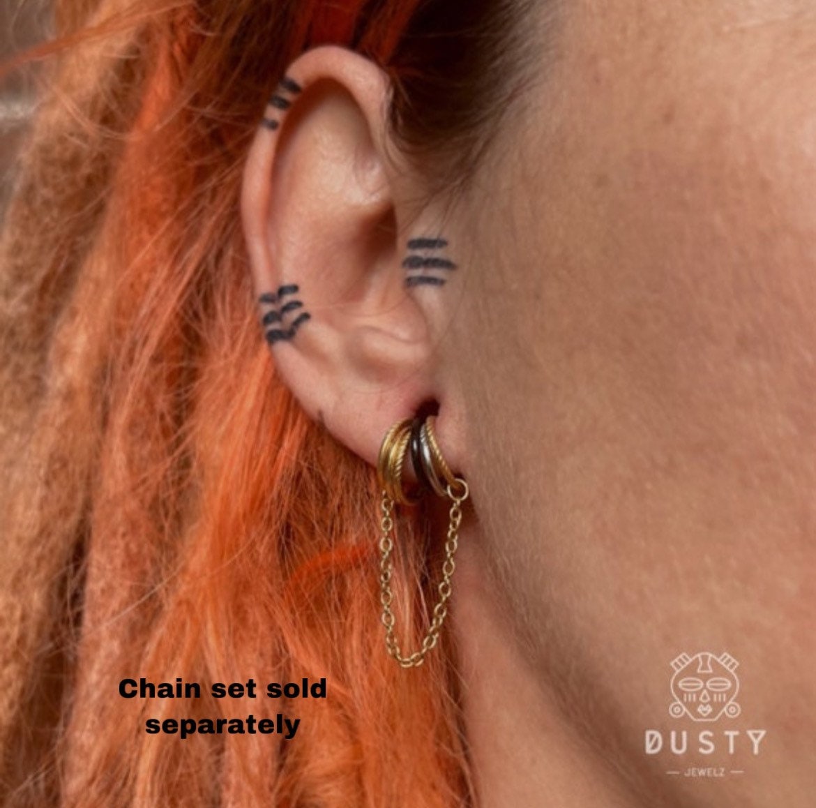 10 Set Multi Ring Stack For Stretched Ears - DustyJewelz