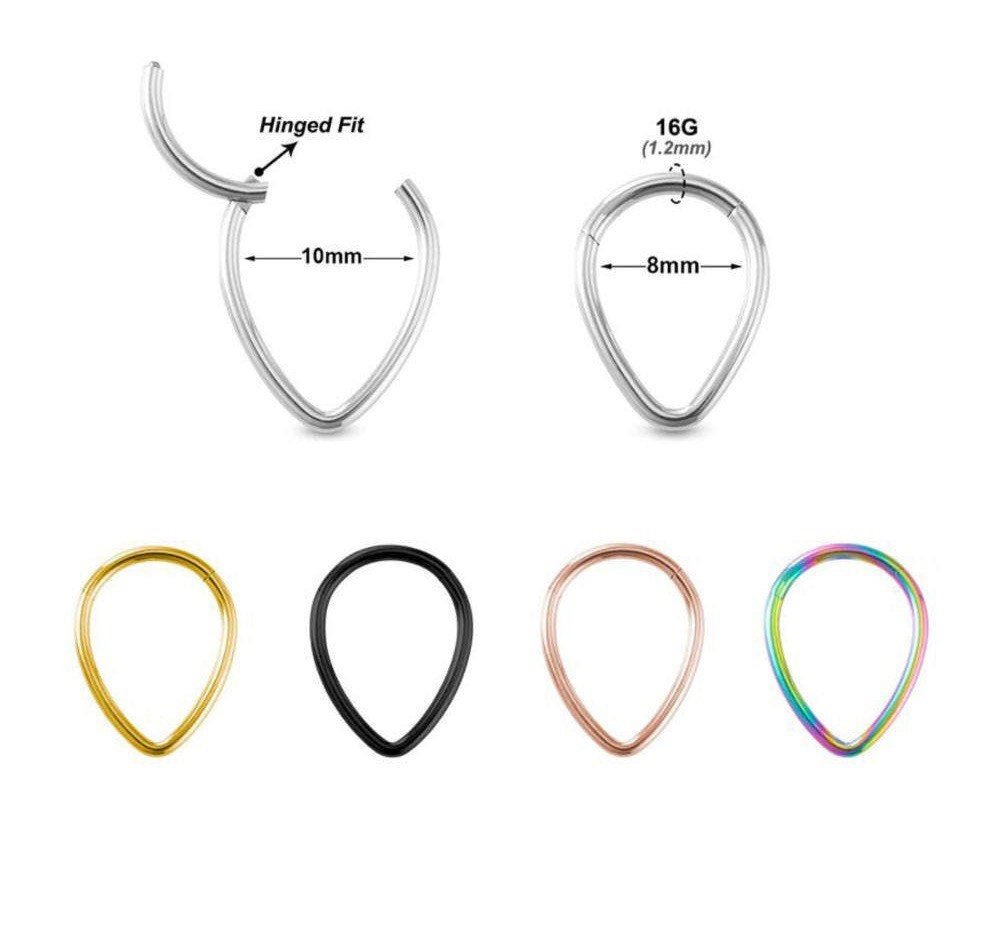 16G Teardrop Septum Clicker - DustyJewelz