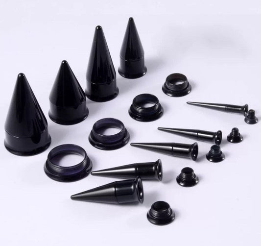 2 In 1 Ear Stretching Taper Set | Interchangeable Acrylic - DustyJewelz