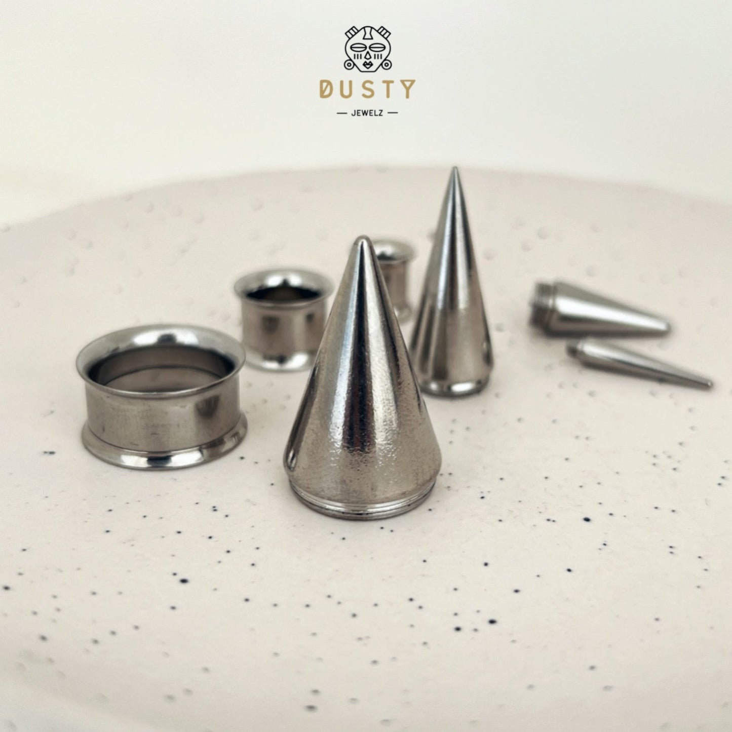 2 In 1 Taper & Tunnel Ear Stretching Set | Interchangeable Stainless Steel (6 Pieces) - DustyJewelz
