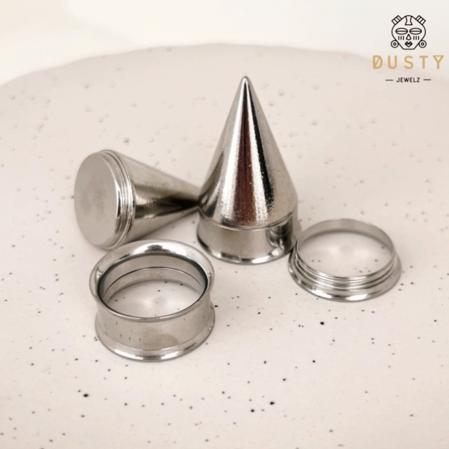 2 In 1 Taper & Tunnel Ear Stretching Set | Interchangeable Stainless Steel (6 Pieces) - DustyJewelz