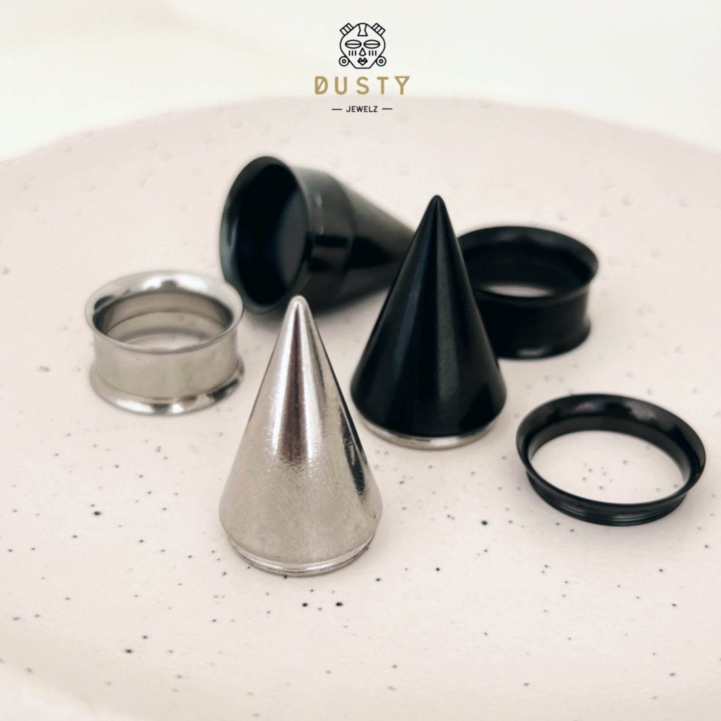 2 In 1 Taper & Tunnel Ear Stretching Set | Interchangeable Stainless Steel (6 Pieces) - DustyJewelz