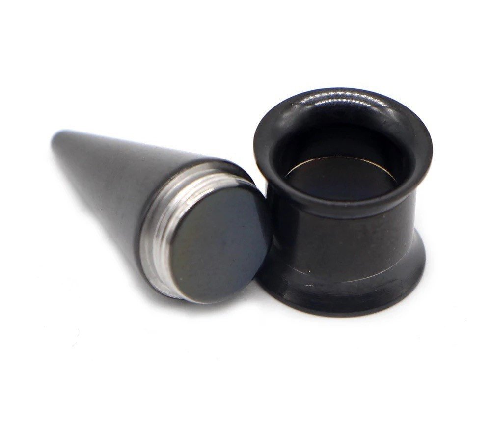 2 In 1 Taper & Tunnel Ear Stretching Set | Interchangeable Stainless Steel (6 Pieces) - DustyJewelz
